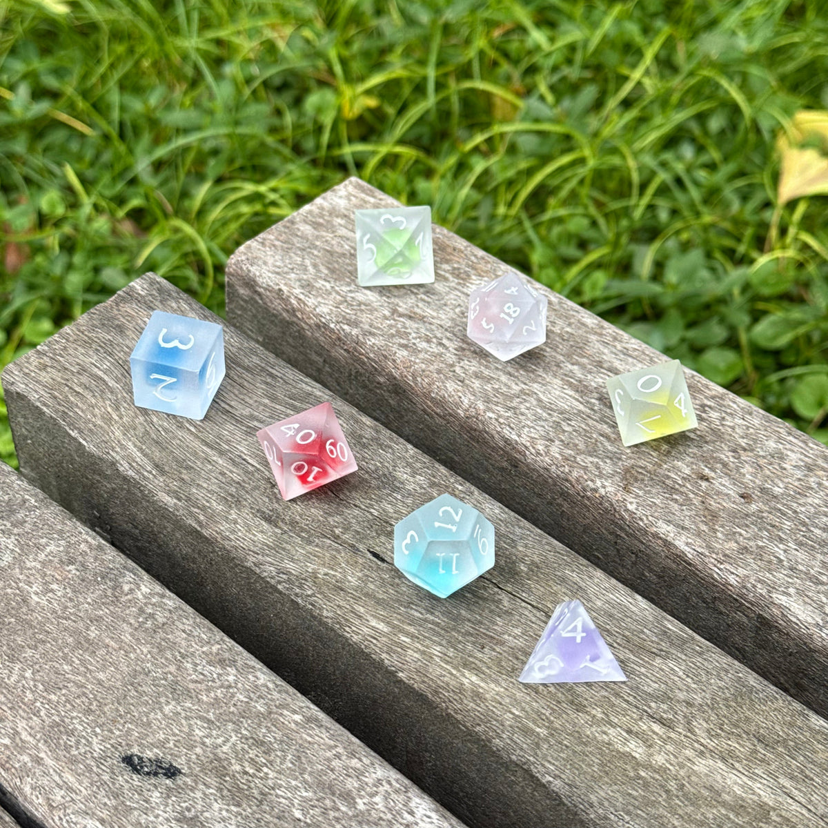 Handmade Pastel Candy Resin D&D Dice Set | Matte Polyhedral RPG Game Dice (DM Gift)